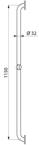 DELABIE rechte greep met glijstuk 1150mm wit