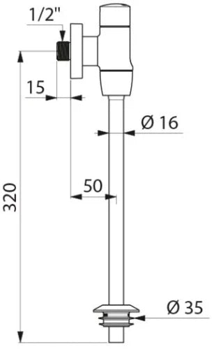 Delabie Tempoflux set urinoir 1/2 M équerre vanne 3sec + robinet d'arrêt