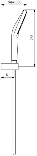 Ideal Standard IdealRain Evojet 3jet set douchette - chromé - avec flxible 1/2 x 1250 mm