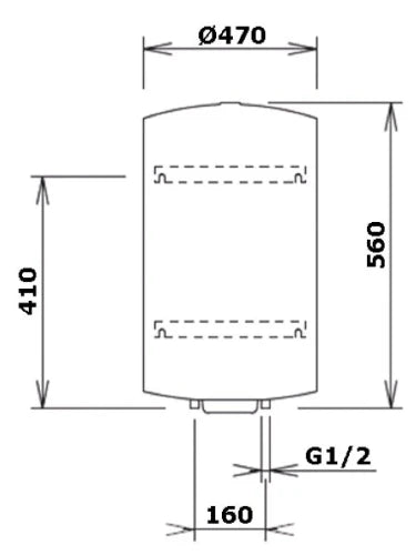 ProOne Elektro D50 boiler électrique 50 l - verticale - modèle mural - 1200 W - mono 230V - résistance stéatite - label ERP sanitaire: C