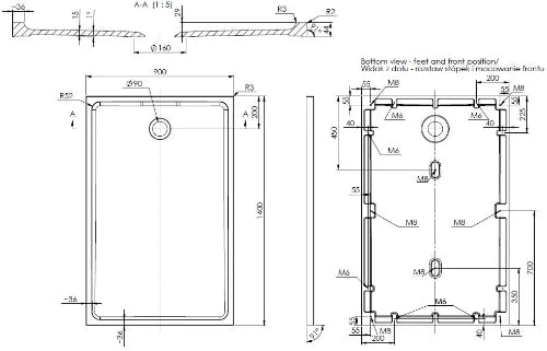 Procasa Heron 2.0 receveur de douche marbre artificiel 1400 x 900 x 44 mm - blanc