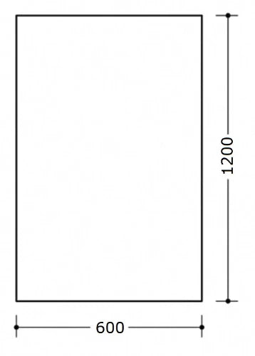 Mirover SG standard miroir rectangulaire 5 mm - 600 x 1200 mm