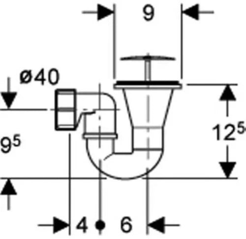 Geberit Standard PP siphon de douche 65 mm - chromé