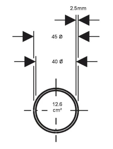 Geberit WSS PE tuyau 45 mm 1 M