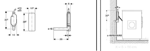 Geberit PP siphon apparent pour toestellen WMA x 40 mm - blanc - montage apparent avec plaque