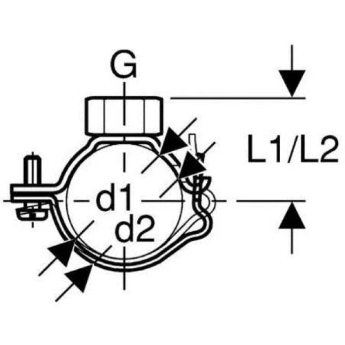 Geberit PE galva collier avec manchon 1/2 x 75 mm