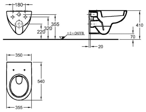 Geberit Renova Nr1 wc-suspendu - blanc - B355xD540 mm