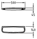 tablette murale geberit renova: b=50cm, h=4.5cm, t=14cm, blanc