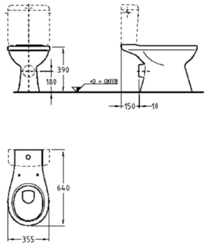 Geberit Renova toilette sorti PK - blanc KeraTect