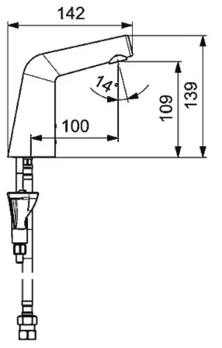 Hansa Hansadesigno Style robinet électronique eau froide 1/2 6V - chromé