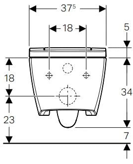 WC DE DOUCHE GEBERIT SELA 37,5 X 59 X 33 cm chromé murale, avec soft-close