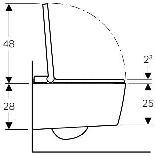 WC DE DOUCHE GEBERIT SELA 37,5 X 59 X 33 cm chromé murale, avec soft-close