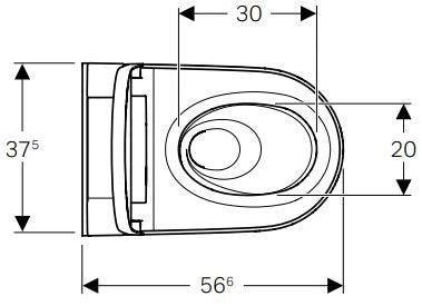 WC DE DOUCHE GEBERIT SELA 37,5 X 59 X 33 cm chromé murale, avec soft-close