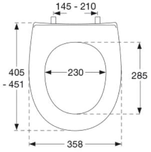 Pressalit Solid Pro siège des toilettes - blanc antibacterieel