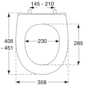Pressalit Solid Pro siège des toilettes - blanc antibacterieel - softclose