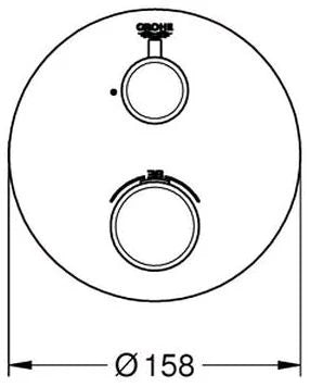 Grohe Grohtherm Convent. Concealed mitigeur douche thermostatique 1/2 pour Smartbox chromé pour 1 sortie avec vanne d'arrêt - rond