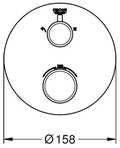 Grohe Grohtherm mitigeur douche thermostatique 1/2 Smartbox - rond chromé pour 2 sorties avec vanne d'arrêt intégré