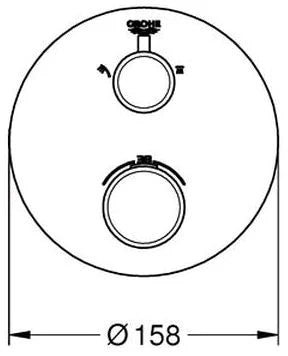Grohe Grohtherm mitigeur douche thermostatique 1/2 Smartbox - rond chromé pour 2 sorties avec vanne d'arrêt intégré