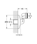 Grohe WSS raccord 1/2 x 3/4 pour mélangeur mural (apparent)
