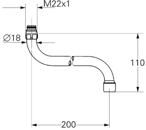 Grohe bec Costa M22 forme-S chromé avec brise-jet - pivotable - sailli 200 mm