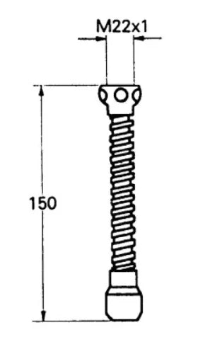 Grohe flexible M22 X 1 15 CM - chromé métal avec brise-jet