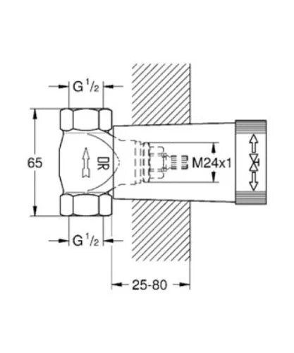 Grohe robinet encastré d'arrêt 1/2