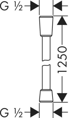 Hansgrohe Isiflex flexible de douche 1/2 x 1250 mm - chromé - 2 écrous coniques