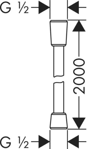 Hansgrohe Isiflex flexible de douche 1/2 x 2000 mm - chromé - 2 écrous coniques