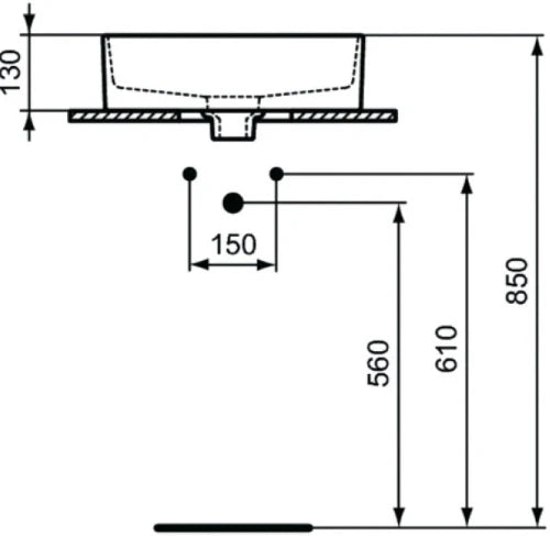 Ideal Standard Strada II lavabo à poser rond 450 mm - blanc - sans trou de robinet - avec trop-plein