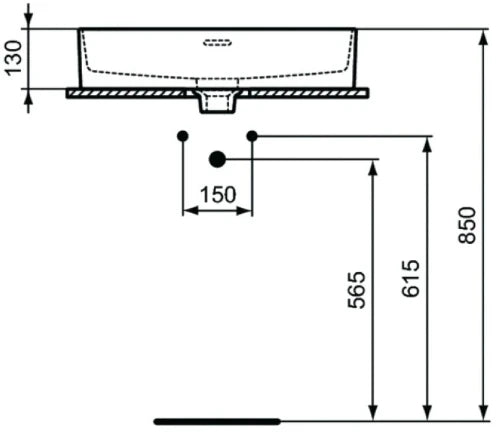 Ideal Standard Strada II lavabo à poser 500 x 400 mm - blanc - avec trou de robinet - avec trop-plein