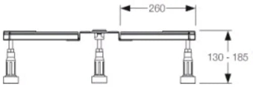 Mepa BW ECO pieds de douche réglables 125-190 mm - 5-pieds pour tub de douche