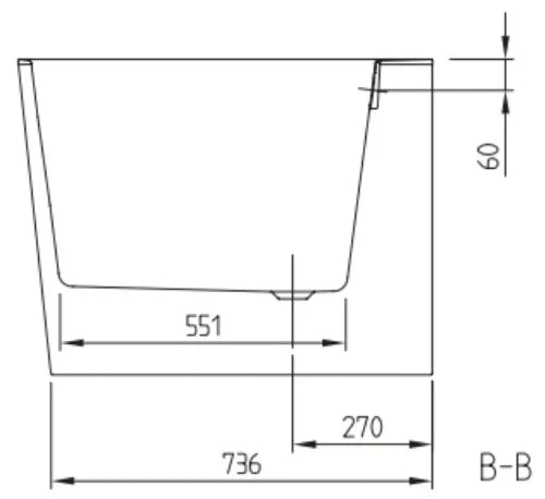 Villeroy & Boch Oberon 2.0 bad back-to-wall quaryl 1800 x 800 mm - blanc - avec pieds