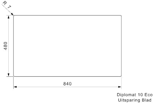 REGINOX Diplomat ECO 10 inb.spoeltafel omkeerbaar 1B B860xD500xD0.8mm RVS