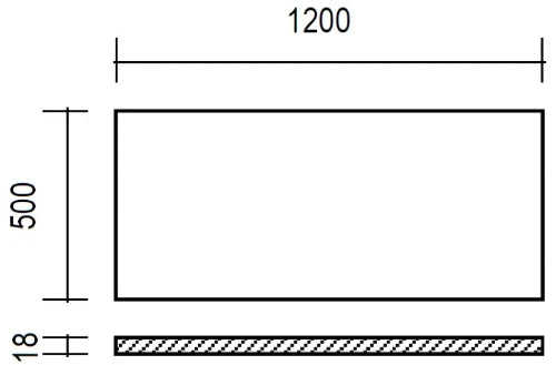 Procasa Kivu tablette mélamine 1200 x 500 x 18 mm - smoked oak