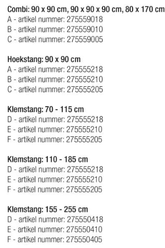 Coram Sealskin barre de douche droite 20mm 700 x 1150 mm - chromé