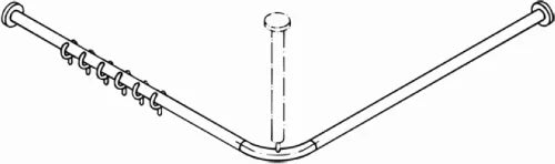 Coram Seallux barre de douche en coin 28mm 900 x 900 mm - chromé