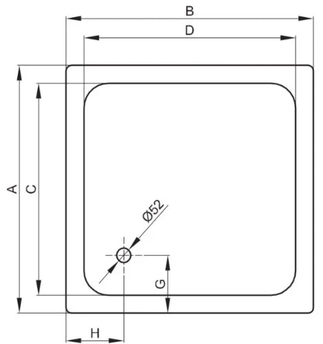 Bette receveur de douche acier émaillé 900 x 900 x 150 mm - blanc