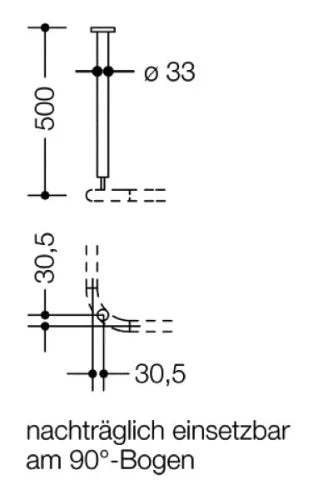 Hewi 801 support plafond pour barre 50cm