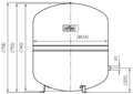 Reflex N 200 vase d'expansion (cv) 200 l x 4/4 - max 6,0 bar - gris - vertical avec pieds - soudé