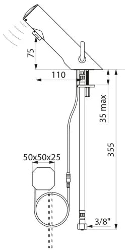 MELANGEUR DE LAVABO ELECTRONIQUE DELABIE TEMPOMATIC 4 filtres+clapets alimentation sur secteur - bloc encastré