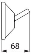 DELABIE anti-suicidale kledinghaak gesatineerd dia 90 x 68 mm mat rvs