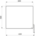 MIROIR KANTEL DELABIE 600 - 500 o blanc avec longue poignée ergonomique en nylon brillant