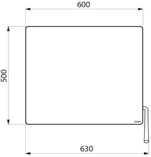 MIROIR KANTEL DELABIE 600 - 500 o blanc avec longue poignée ergonomique en nylon brillant