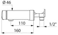 DELABIE Tempomix 3 zelfsluitende muurmengkr sprong 110mm ingeb toevoer 1/2" chroom