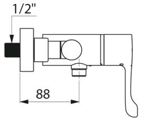 DELABIE Securitherm 1-gr. douchetherm onderuitg standard S-kopp. M1/2" chroom