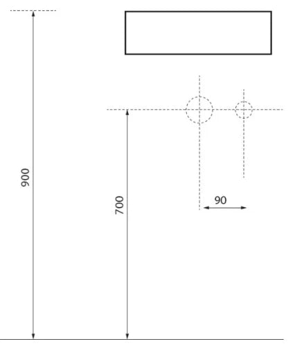 Conima Mini Delta ensemble lave-mains 340 x 285 x 100 mm - blanc - avec trou de robinet - sans trop-plein - avec robinetterie chromé - avec siphon - avec bouchon - avec fixation