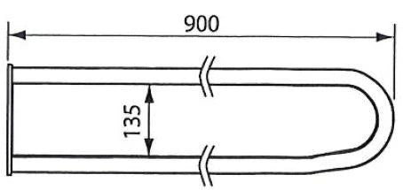 POIGNEE D'APPUI LINIDO 90 - CM blanc perpendiculaire au mur