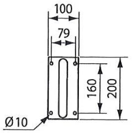 POIGNEE D'APPUI LINIDO 90 - CM blanc perpendiculaire au mur