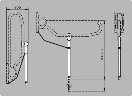 Linido pied pour barre relevable - blanc