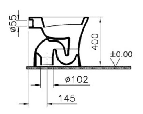 Procasa Normus cuvette à poser avec plate-forme sortie AO 360 x 475 mm - blanc - pour réservoir mi-haut/haut